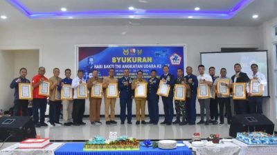 Lanud Raja Haji Fisabilillah Gelar Syukuran Hari Bakti TNI AU Ke-77 dengan Berbagai Kegiatan Sosial