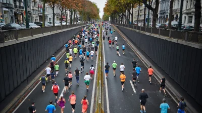Event maraton tahunan di Jakarta.