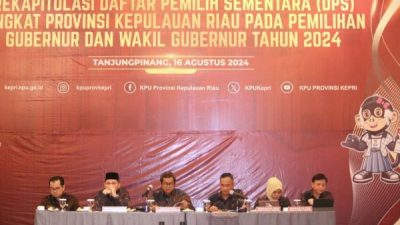 KPU Kepri Tetapkan 1,5 Juta Pemilih Sementara untuk Pilkada 2024, Tersebar di 3.325 TPS