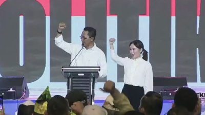 Chemistry di Panggung Deklarasi: Amsakar-Li Claudia Harmoni Pimpin Batam