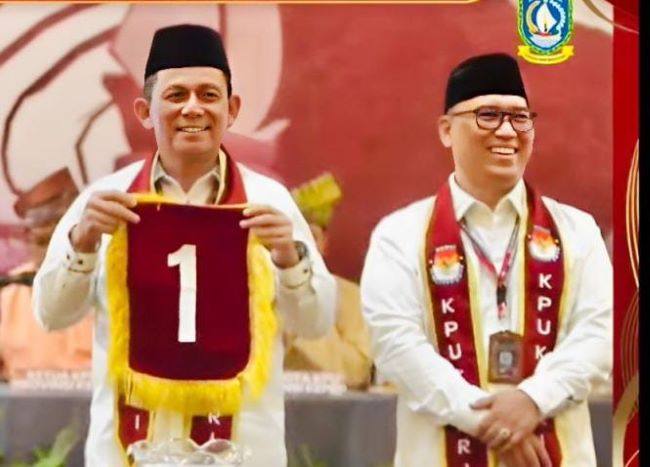 Ansar Ahmad-Nyanyang Haris Raih Nomor Urut 1 di Pilkada Kepri 2024: Simbol Kemenangan "SAYANG"