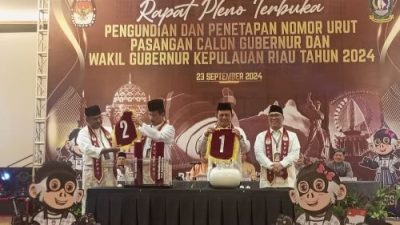Pengundian Nomor Urut Pilkada Kepri 2024: SAYANG Nomor 1, Rudi-Rafiq Nomor 2