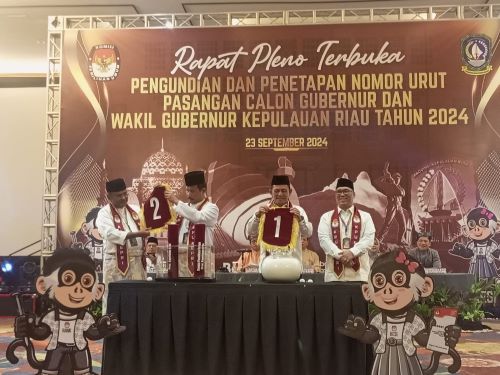 Pengundian Nomor Urut Pilkada Kepri 2024: SAYANG Nomor 1, Rudi-Rafiq Nomor 2