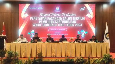 KPU Riau Tetapkan Abdul Wahid-SF Hariyanto Sebagai Gubernur dan Wakil Gubernur Terpilih Periode 2025-2030