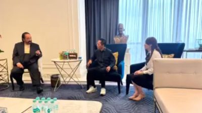 Amsakar Achmad dan Li Claudia Chandra Bahas Strategi Pengembangan Batam dengan Airlangga Hartarto dan Surya Paloh