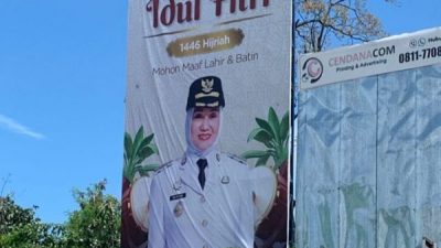 Ucapan Lebaran dari Natuna: Baliho Cen Sui Lan Hiasi Kota Batam